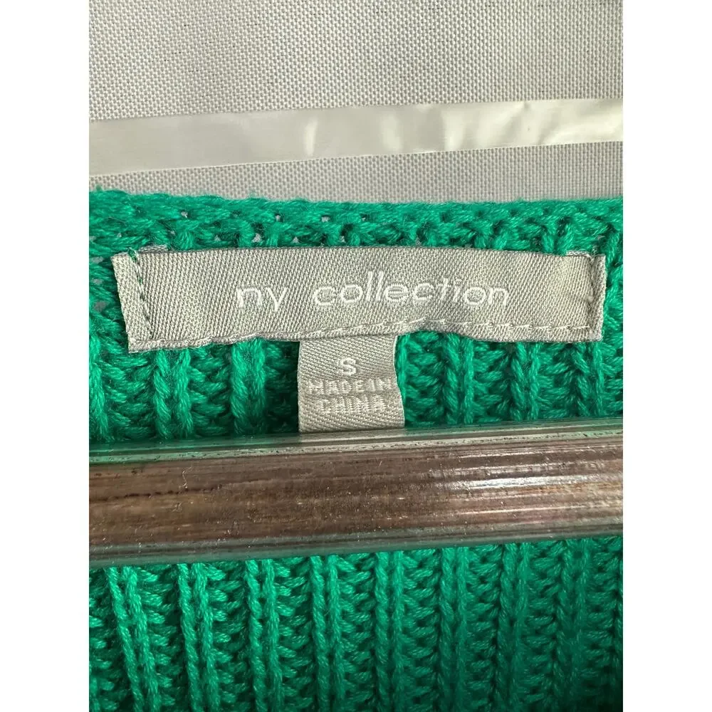 Women’s NY Collection Short Sleeve Sweater Green Size S